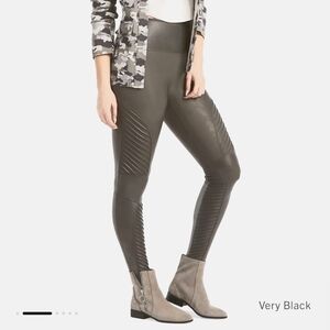 Spanx faux leather moto leggings (black)